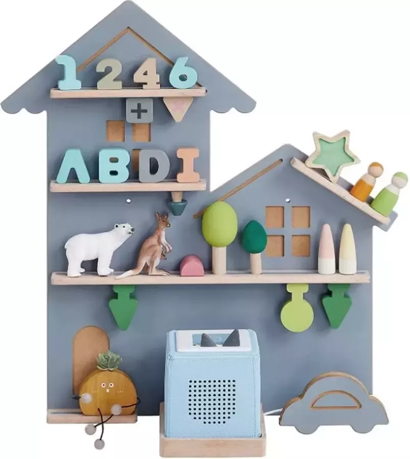 MAZAZU MIRA Home Speelgoedplank Boekenkast Wit Hout 62 5x29 5x70