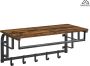 MAZAZU Mira Home Wandkapstok Wandkast met Legbord Vintage IJzer 66x30x27 - Thumbnail 2