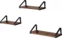 MAZAZU MIRA Home Set van 3 Wandplanken Rustieke Stijl Duurzaam Hout en IJzeren Beugels 40x12 cm - Thumbnail 1
