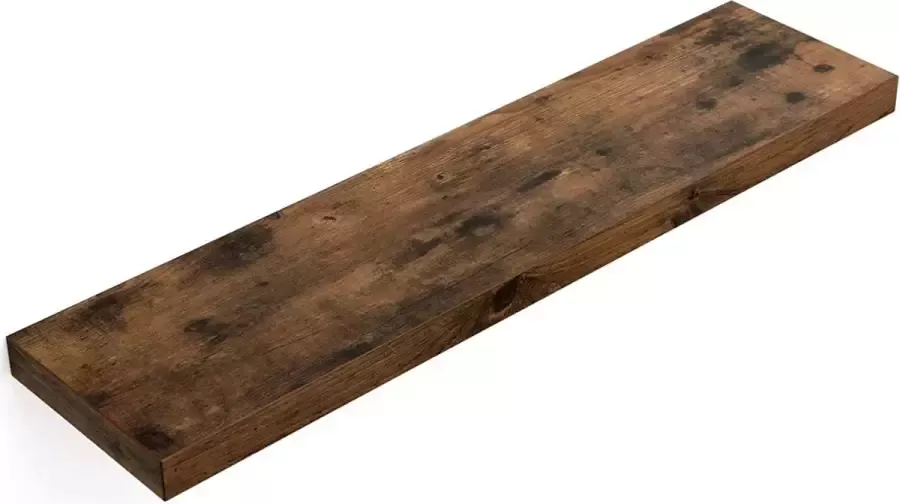 MAZAZU MIRA Home Wandplank hout Wandplank zwevend Decoratie Rustiek Bruin 80x20