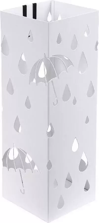 MAZAZU MIRA Home Paraplubak Paraplustandaard Paraplubakken Paraplu opberger Metaal Modern Wit 15 5x15 5x49
