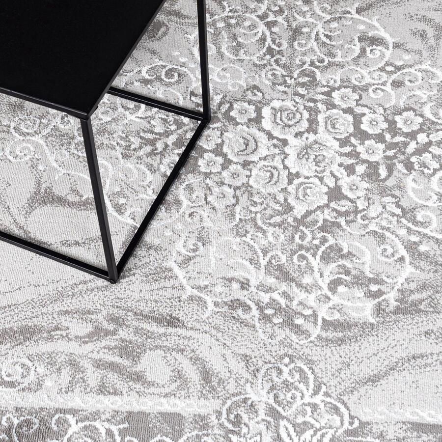 Mazovia Tapijt Beige Klassiek Traditioneel Symmetrisch patroon Woonkamer Rechthoek Voeten Vloerverwarming OEKO-TEX Certificaat Grafiet Crème 140 x 200 cm