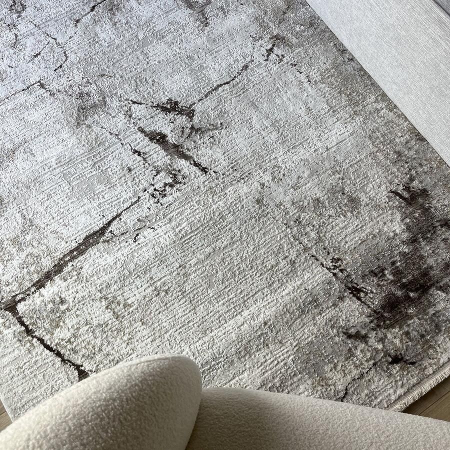 Mazovia Tapijt Beige Modern Abstract Modern Marmor Woonkamer Rechthoek Voeten Vloerverwarming OEKO-TEX Certificaat Crème 200 x 300 cm