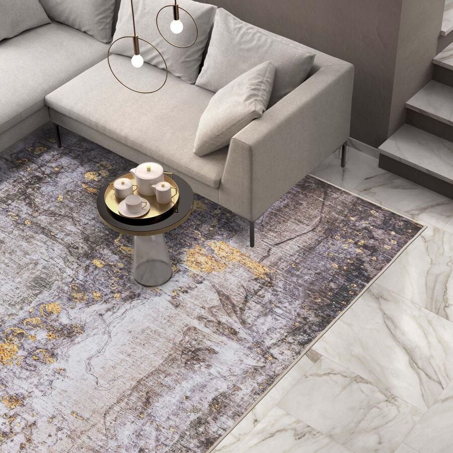 Mazovia Tapijt Beige Modern Abstract Vintage Woonkamer Rechthoek Voeten Vloerverwarming OEKO-TEX Certificaat Crème 200 x 300 cm