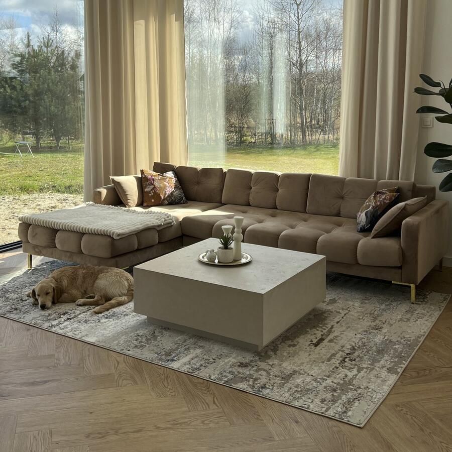 Mazovia Tapijt Beige Modern Abstract Woonkamer Rechthoek Voeten Vloerverwarming OEKO-TEX Certificaat Modern Bruin Crème 200 x 300 cm