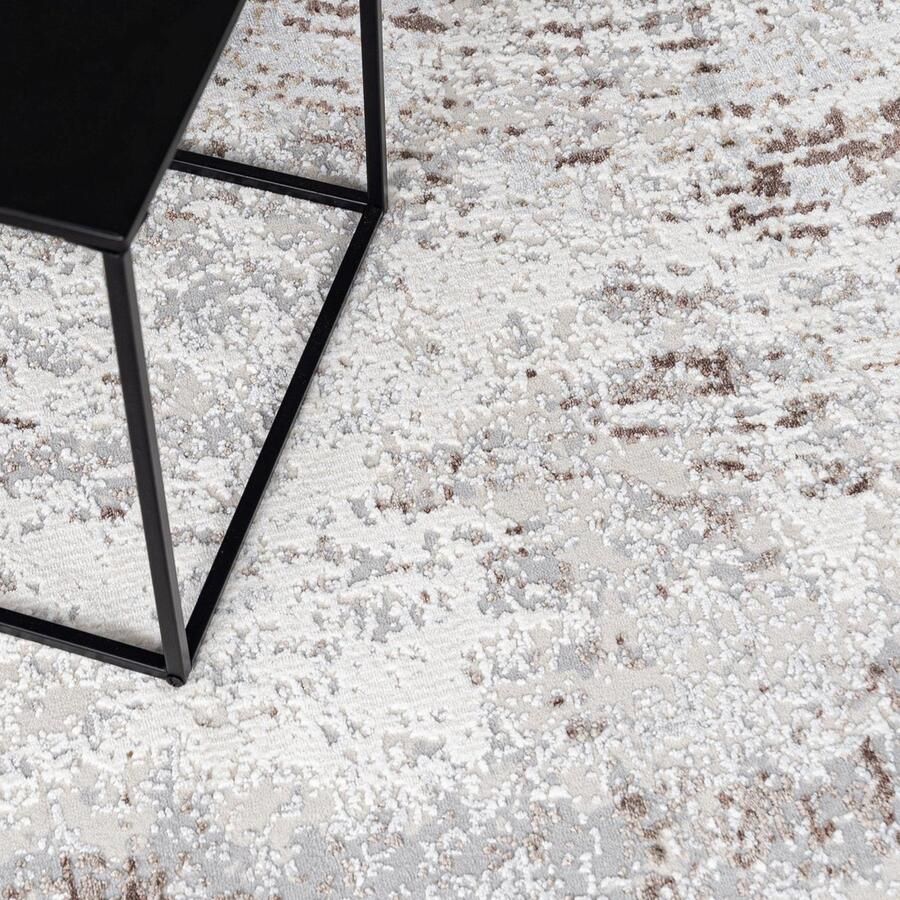 Mazovia Tapijt Beige Modern Abstract Woonkamer Rechthoek Voeten Vloerverwarming OEKO-TEX Certificaat Crème 200 x 300 cm