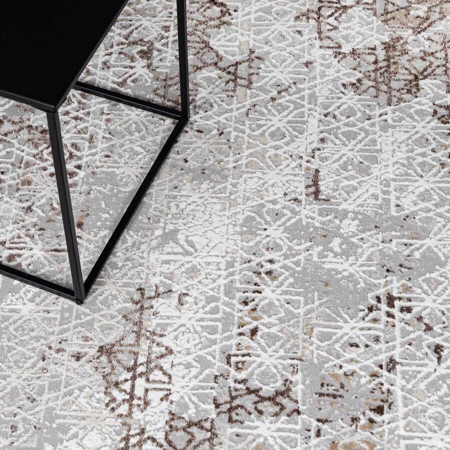 Mazovia Tapijt Beige Modern Abstract Woonkamer Rechthoek Voeten Vloerverwarming OEKO-TEX Certificaat Grafiet Crème 200 x 300 cm