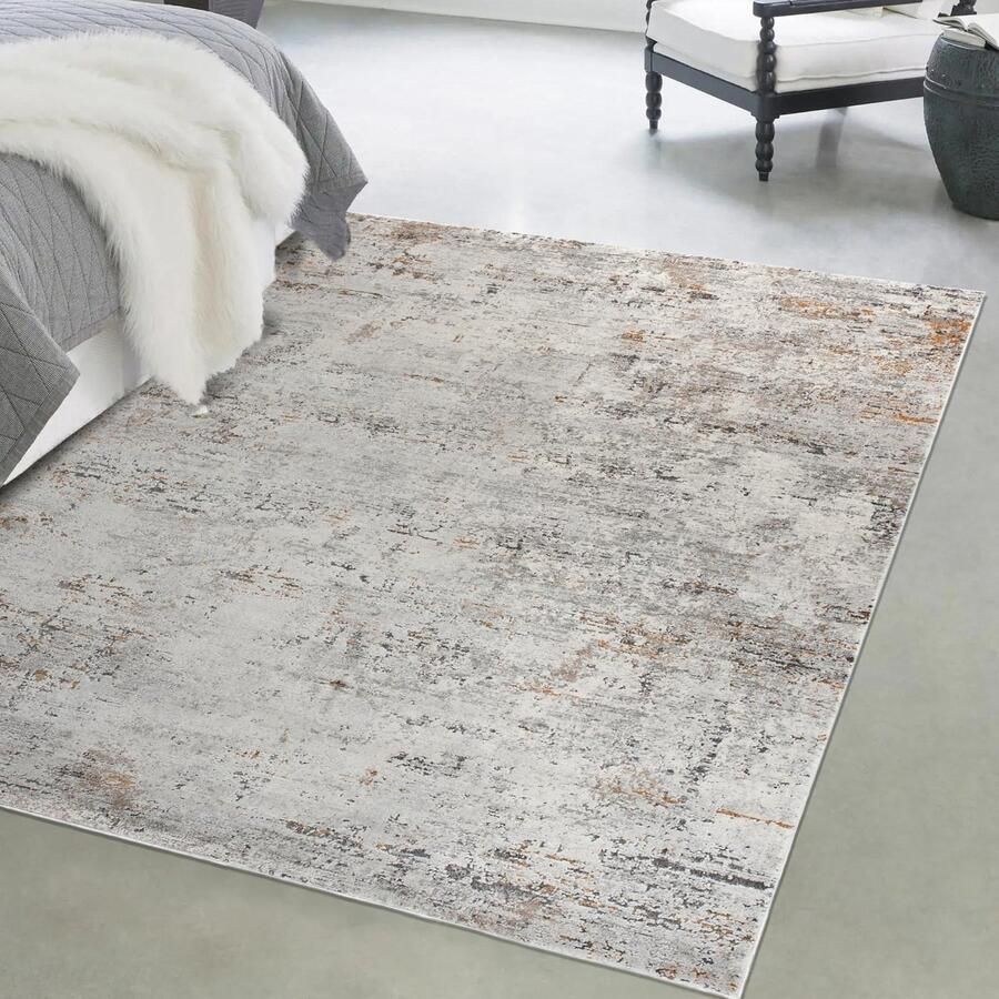 Mazovia Tapijt Grafiet Modern Abstract Vintage Woonkamer Rechthoek Voeten Vloerverwarming OEKO-TEX Certificaat Abstract Vintage Grijs 80 x 150 cm