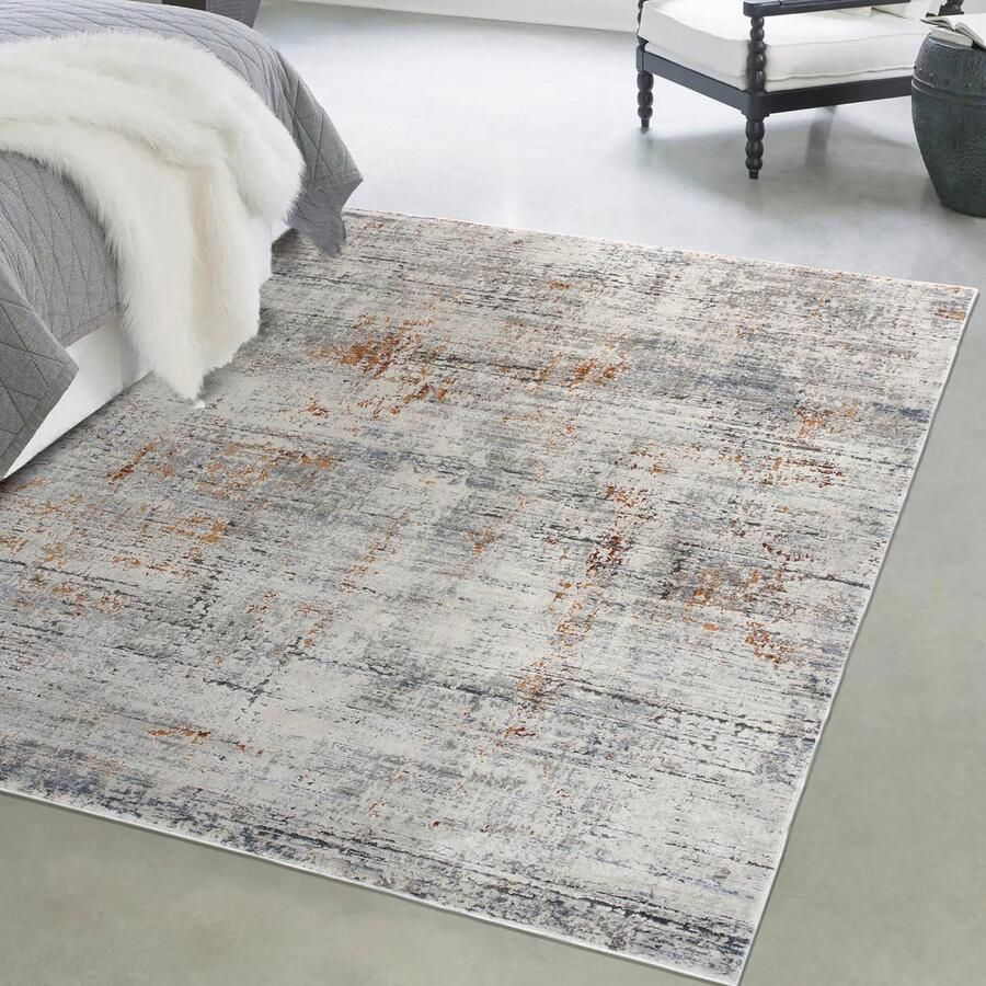 Mazovia Tapijt Grafiet Modern Abstract Woonkamer Rechthoek Voeten Vloerverwarming OEKO-TEX Certificaat Abstract Grijs 200 x 300 cm