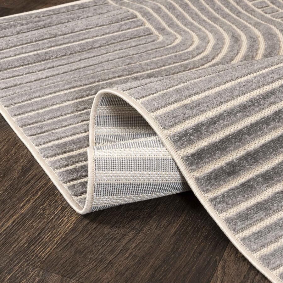 Mazovia Tapijt Grafiet Modern Figuren en Vormen Woonkamer Rechthoek Voeten Vloerverwarming OEKO-TEX Certificaat Grijs 300 x 400 cm