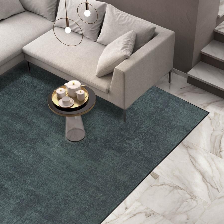 Mazovia Tapijt Groen Modern Effen Woonkamer Rechthoek Voeten Vloerverwarming Machinewasbaar OEKO-TEX Certificaat 160 x 230 cm