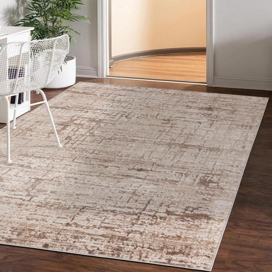 Mazovia Vloerkleed Beige Rechthoek Abstract Woonkamer Slaapkamer Eetkamer Kantoor Kortpolig Rechthoek OEKO-TEX� 80 x 150 Abstract - Foto 2