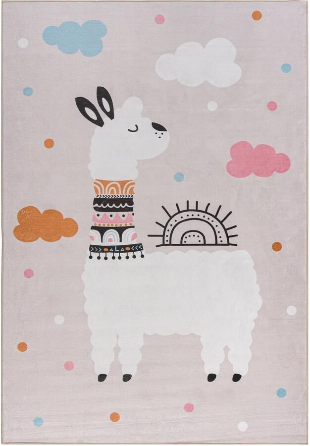 Mazovia Vloerkleed Beige Rechthoek Dieren Kinderkamer Kortpolig Rechthoek OEKO-TEX� 120 x 170 Dieren