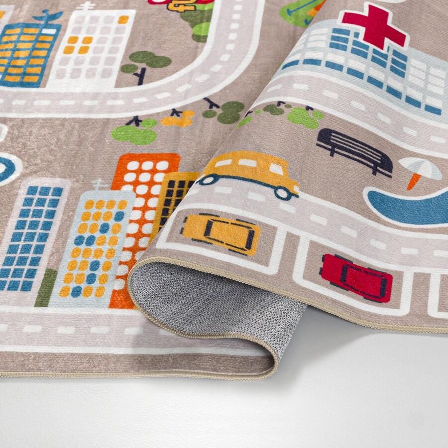 Mazovia Vloerkleed Kleurrijk Rechthoek Steden Kinderkamer Kortpolig Rechthoek OEKO-TEX� 80 x 150 Steden - Foto 2
