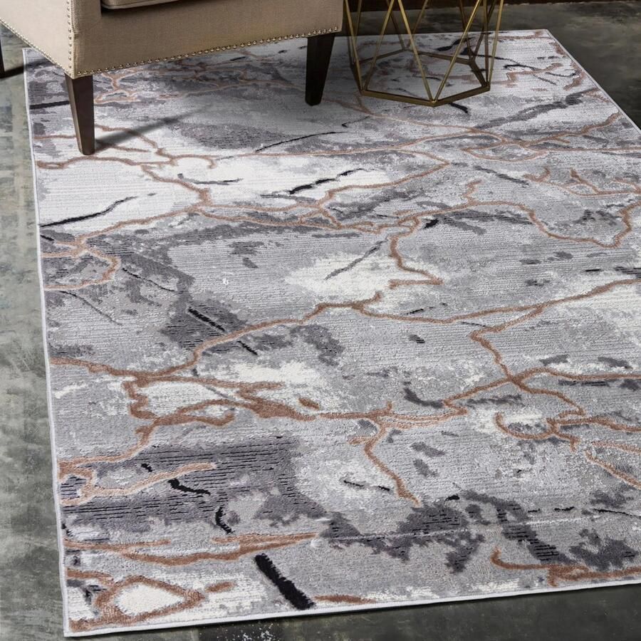 Mazovia Vloerkleed Grafiet Rechthoek Abstract Woonkamer Slaapkamer Eetkamer Kantoor Kortpolig Rechthoek OEKO-TEX� 80 x 150 Abstract