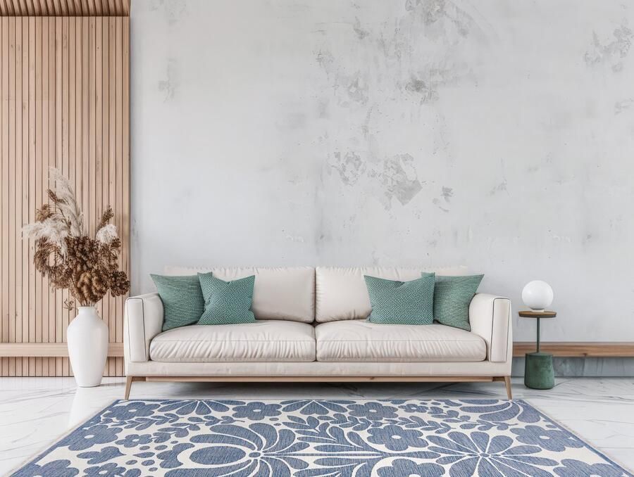 Mazovia Vloerkleed Wit Rechthoek Bloemen en Planten Woonkamer Slaapkamer Eetkamer Kantoor Kortpolig Rechthoek OEKO-TEX� 160 x 200 Bloemen en Planten