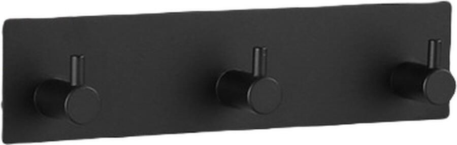 Machine4u Wandkapstok Hangende Design Muurkapstok 3M tape Handdoekrek RVS sleutelhouder Zonder boren ophangen Wandkapstok industrieel Metaal Mat Zwart