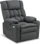MCombo Monkey's Luxe Elektrische Relax stoel Ligpositie 165 Graden Voetensteun Chill stoel USB Aansluiting Grijs Stof Retro Tv stoel Sta Op Functie 3 Motoren -‎ 100 x 86 x 112 cm - Thumbnail 1