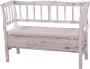 MCW Bank T207 bankkist houten bank opbergkist opbergvak kussen hout 119cm ~ wit shabby - Thumbnail 2