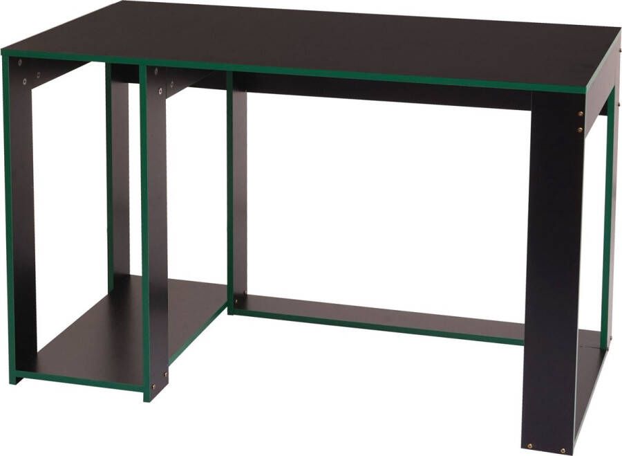 MCW Bureau -J26 computer bureau kantoortafel 120x60x76cm ~ zwart-groen