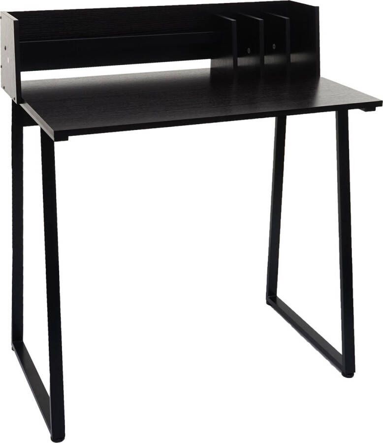 MCW Bureau -K69 laptoptafel bureautafel 82x51cm 3D structuur metaal MDF ~ zwart
