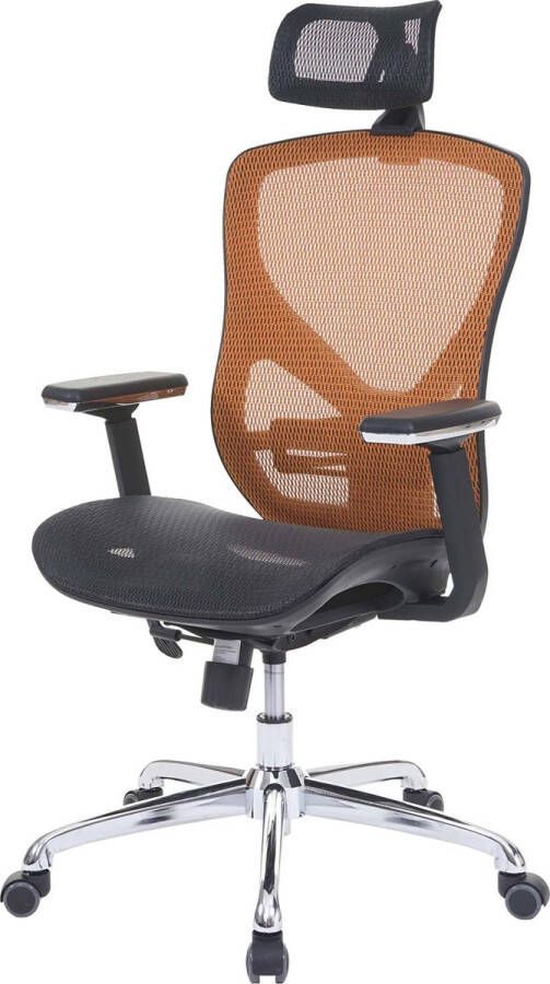 MCW Bureaustoel -A61 bureaustoel schuiffunctie stof textiel ISO9001 ~ zwart oranje