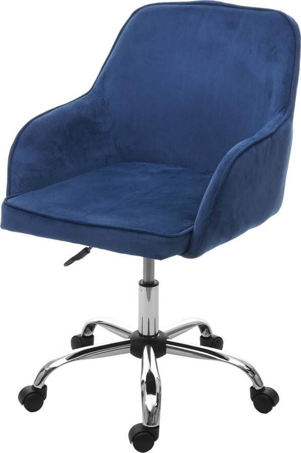 MCW Bureaustoel -F82 bureaustoel directiestoel bureaustoel retro design fluweel ~ blauw - Foto 1