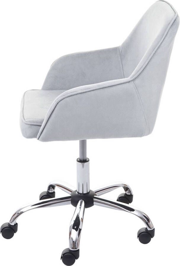 MCW Bureaustoel -F82 bureaustoel directiestoel bureaustoel retro design fluweel ~ grijs