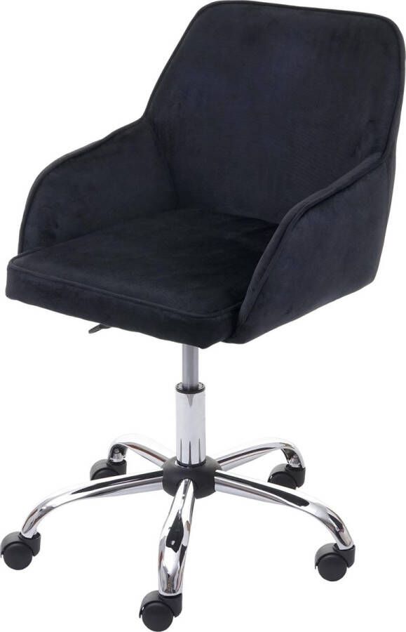 MCW Bureaustoel -F82 bureaustoel directiestoel bureaustoel retro design fluweel ~ zwart - Foto 1