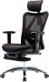 MCW Bureaustoel -J86 bureaustoel ergonomisch verstelbare lendensteun 150kg belastbaar ~ met voetensteun zwart - Thumbnail 1