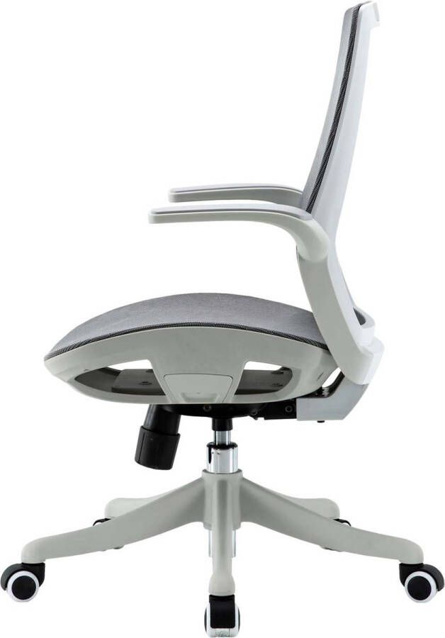 MCW Bureaustoel -J91 bureaustoel ergonomische S-vormige rugleuning taillesteun opklapbare armleuning ~ grijs