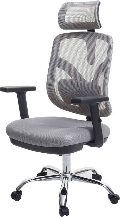 MCW Bureaustoel -J92 bureaustoel ergonomisch verstelbare lendensteun en armleuning ~ grijs