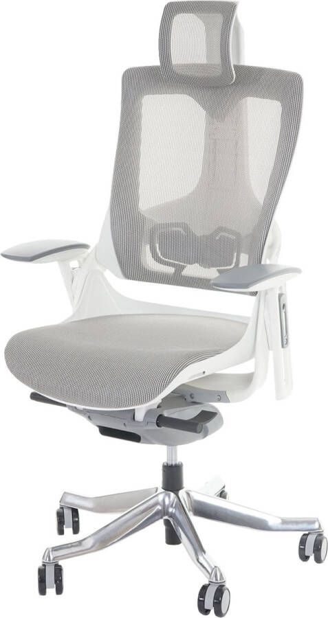 MCW Bureaustoel MERRYFAIR Wau 2 bureaustoel draaistoel bekleed mesh ergonomisch ~ wit-grijs