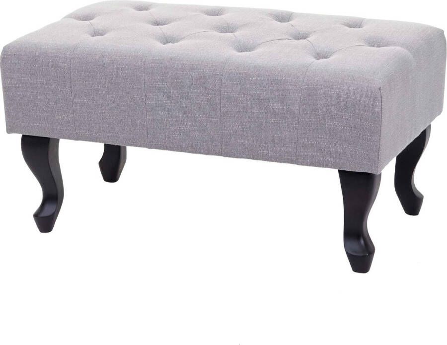 MCW Chesterfield voetenbank zitkruk voetensteun kruk waterafstotende stof textiel 39x77x47cm ~ grijs