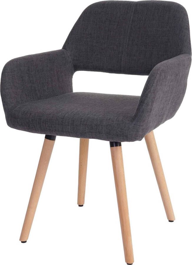 MCW Eetkamerstoel -A50 II stoel keukenstoel retro jaren 50 design ~ textiel grijs lichte poten