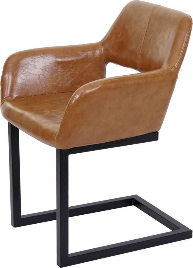 MCW Eetkamerstoel -A50 II sledestoel keukenstoel retro jaren 50 design ~ imitatieleer imitatiesuède