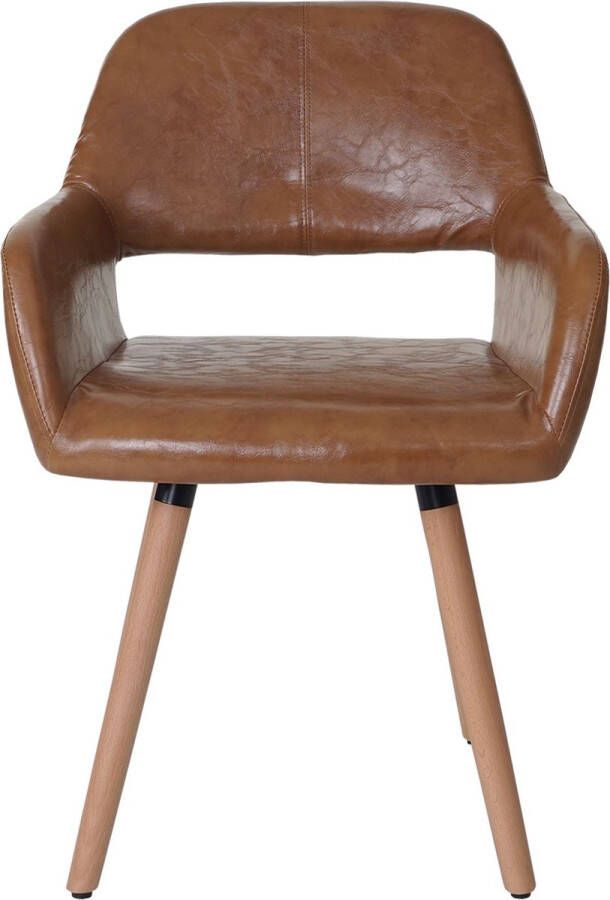 MCW Eetkamerstoel -A50 II stoel keukenstoel retro jaren 50 design ~ imitatieleer imitatiesuède lichte poten
