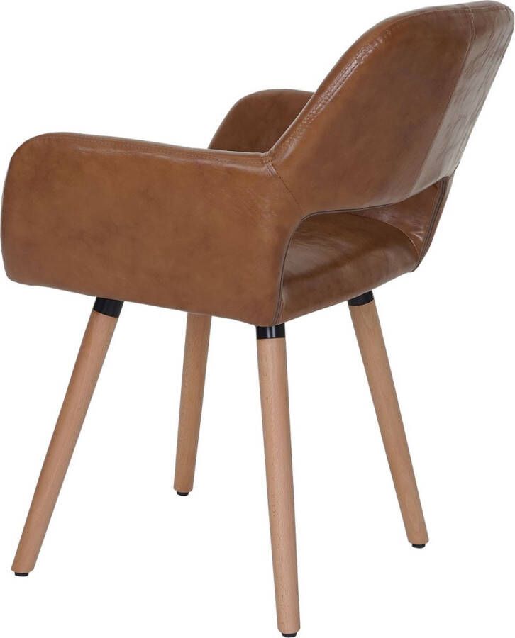 MCW Eetkamerstoel -A50 II stoel keukenstoel retro jaren 50 design ~ imitatieleer imitatiesuède lichtgekleurde poten