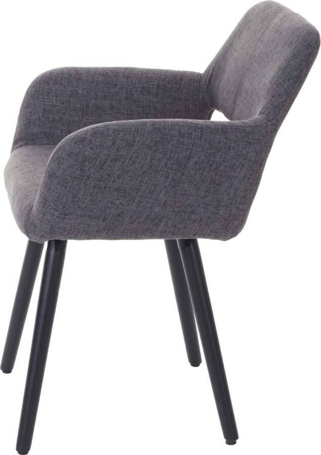 MCW Eetkamerstoel -A50 II stoel keukenstoel retro jaren 50 design ~ textiel grijs donkere poten
