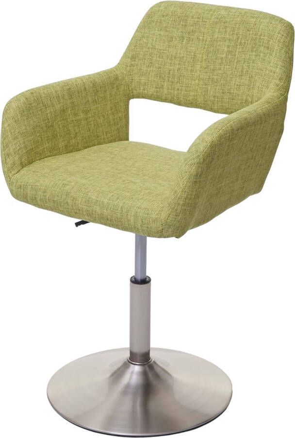 MCW Eetkamerstoel -A50 III stoel keukenstoel retro jaren 50 stof textiel ~ lichtgroen geborstelde voet
