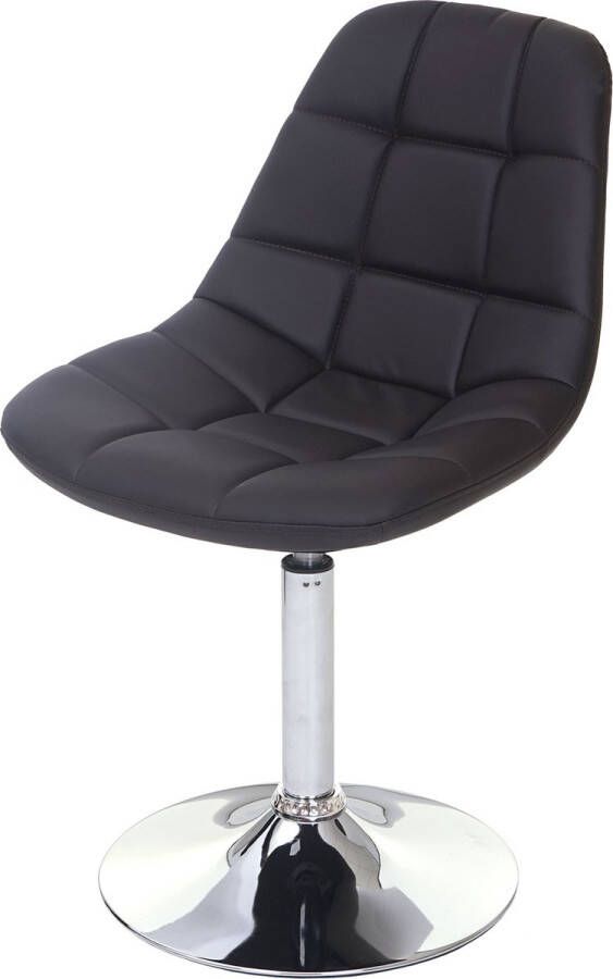 MCW Eetkamerstoel -A60 draaistoel retro jaren 50 design ~ kunstleer bruin chromen onderstel