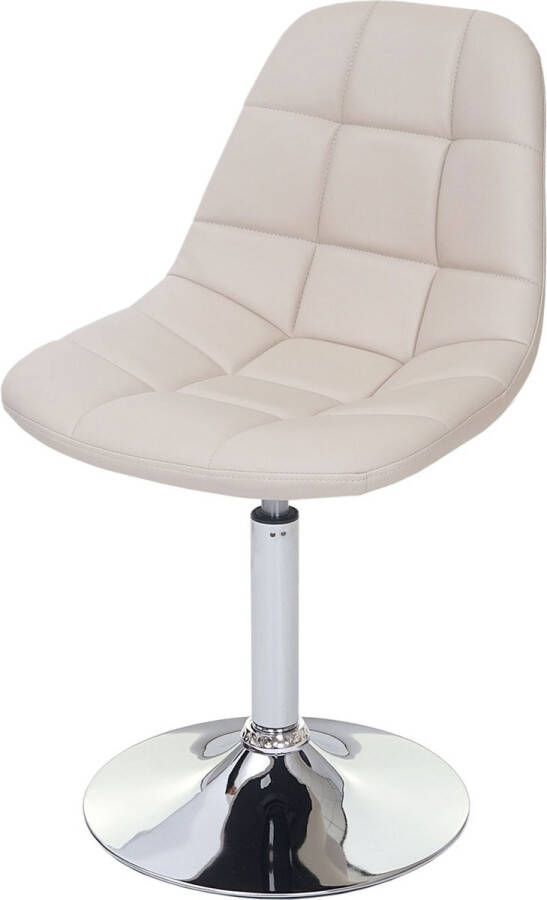 MCW Eetkamerstoel -A60 draaistoel retro jaren 50 design ~ kunstleer crème chromen onderstel