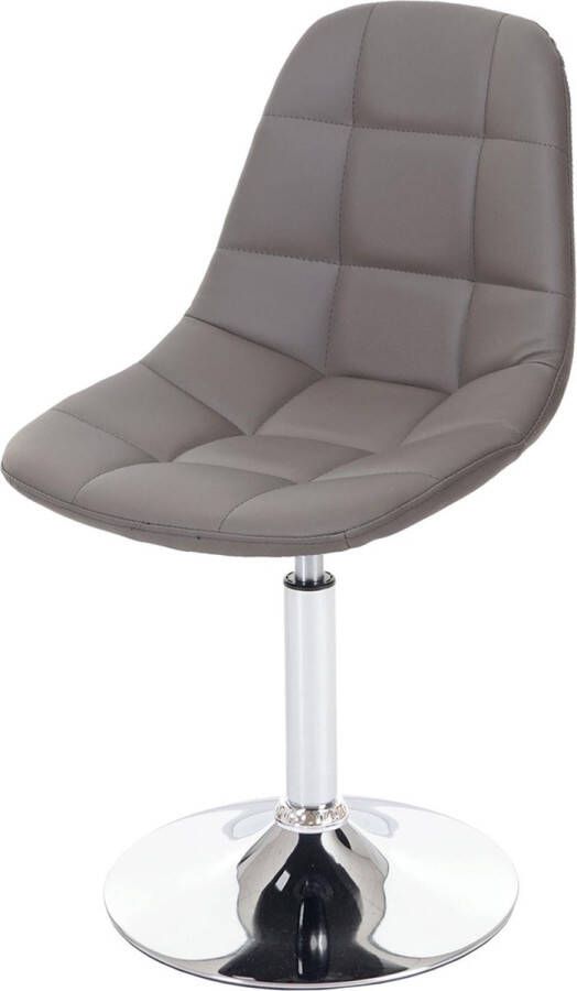 MCW Eetkamerstoel -A60 draaistoel retro jaren 50 design ~ kunstleer taupe-grijs chromen onderstel