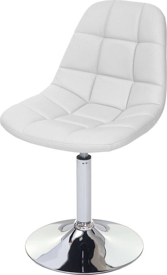 MCW Eetkamerstoel -A60 draaistoel retro jaren 50 design ~ kunstleer wit voet chroom