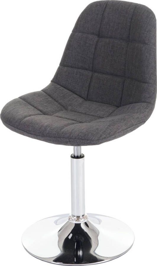 MCW Eetkamerstoel -A60 draaistoel retro jaren 50 design ~ stof textiel lichtgrijs voet chroom
