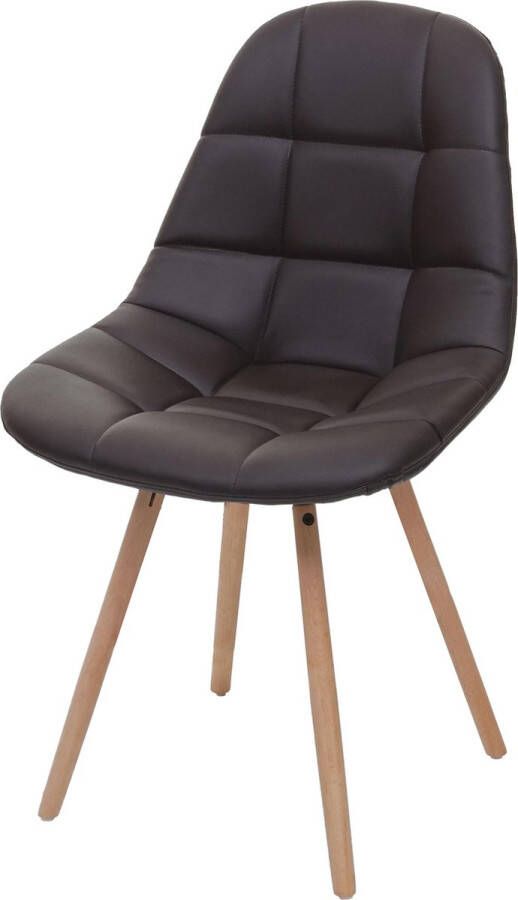 MCW Eetkamerstoel -A60 II stoel keukenstoel retro jaren 50 design ~ kunstleer bruin