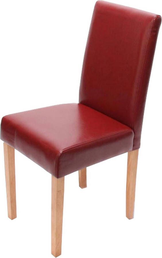 MCW Littau eetkamerstoel keukenstoel leer ~ rood lichtgekleurde poten