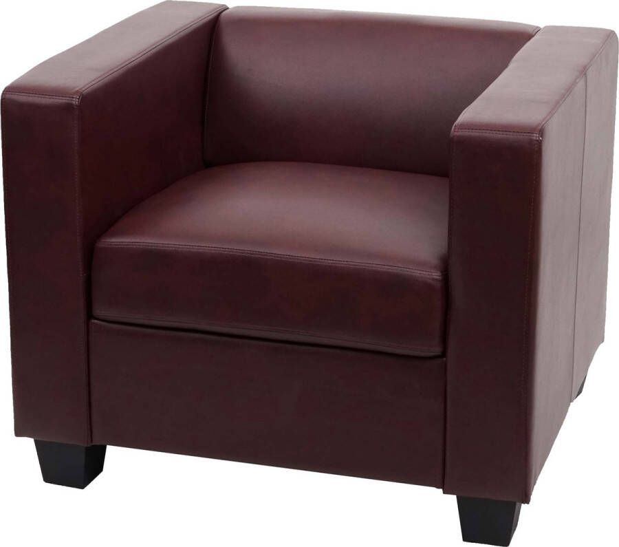 MCW Fauteuil Lille ~ Imitatieleer roodbruin