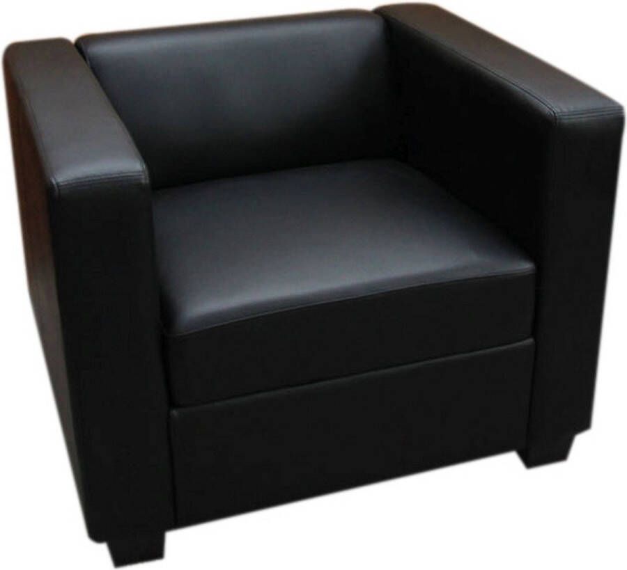 MCW Loungestoel Lille ~ leder zwart