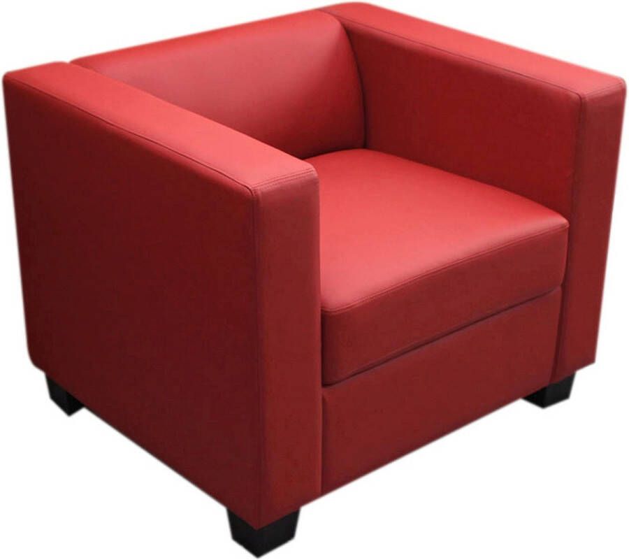 MCW Loungestoel Lille ~ leer rood - Foto 2